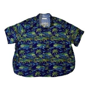 Tommy Bahama 5XB Big blue palm tree print Veracruz Cay viscose Hawaiian shirt